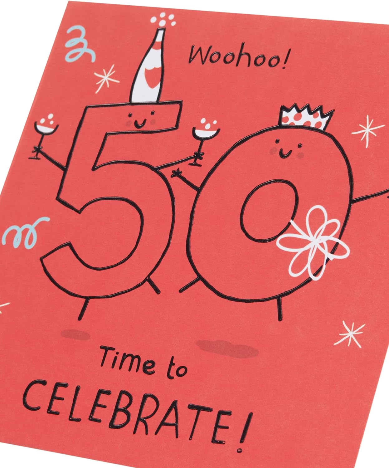 Red Design 50th Birthday Card for Him/Her/Friend