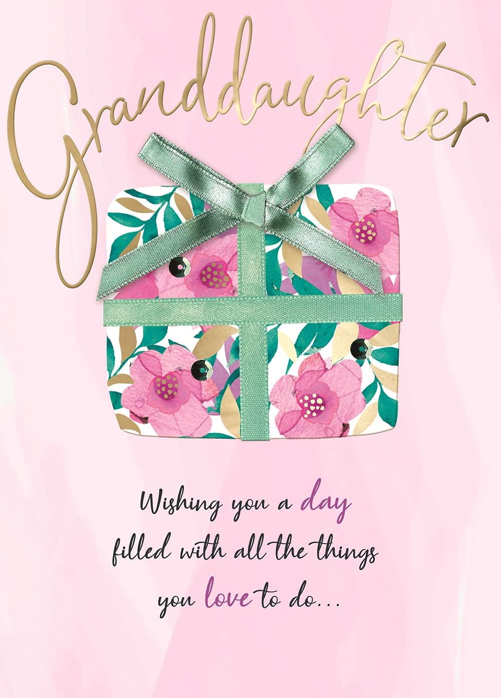  Present Embellished Granddaughter Birthday Greeting Card