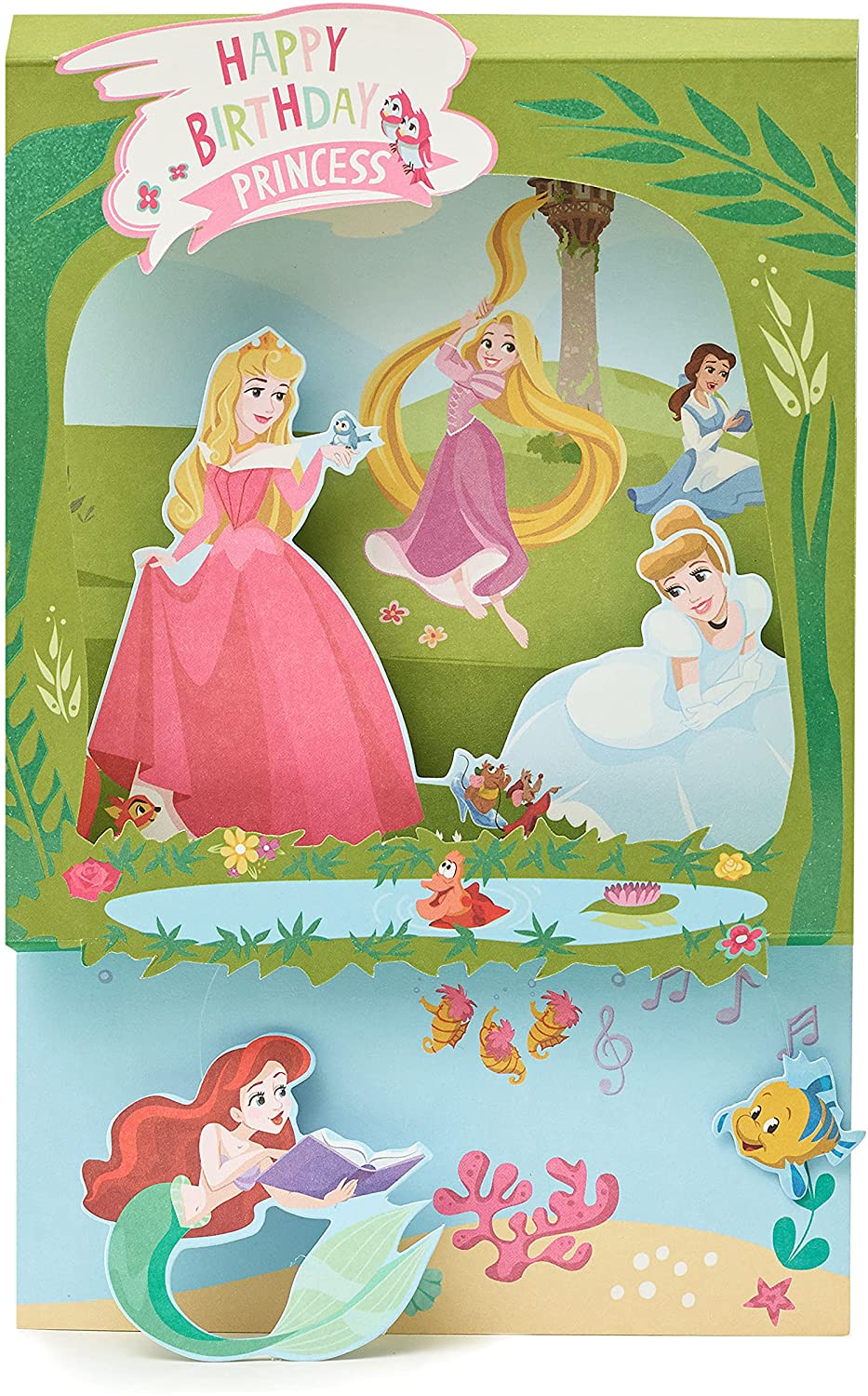 Disney Princess Birthday Card Pop Up 3D Card for Kids 