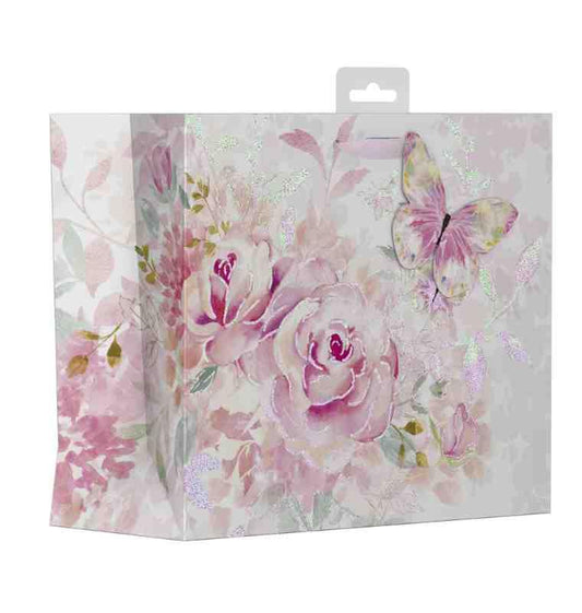 Pack of 6 Floral Watercolour Design Meduim Female Gift Bags