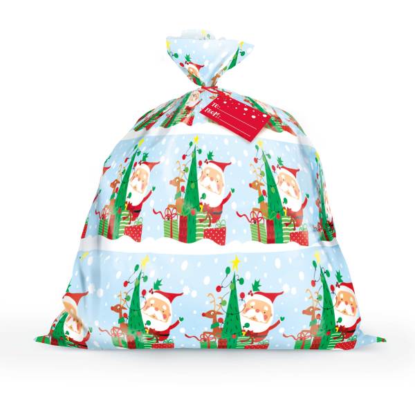 Colorful Santa Jumbo Gift Bag