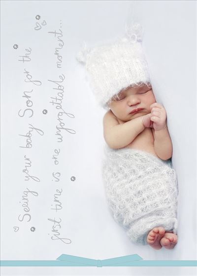 Beautiful Photographic New Baby Boy Birth Congratulations Card 