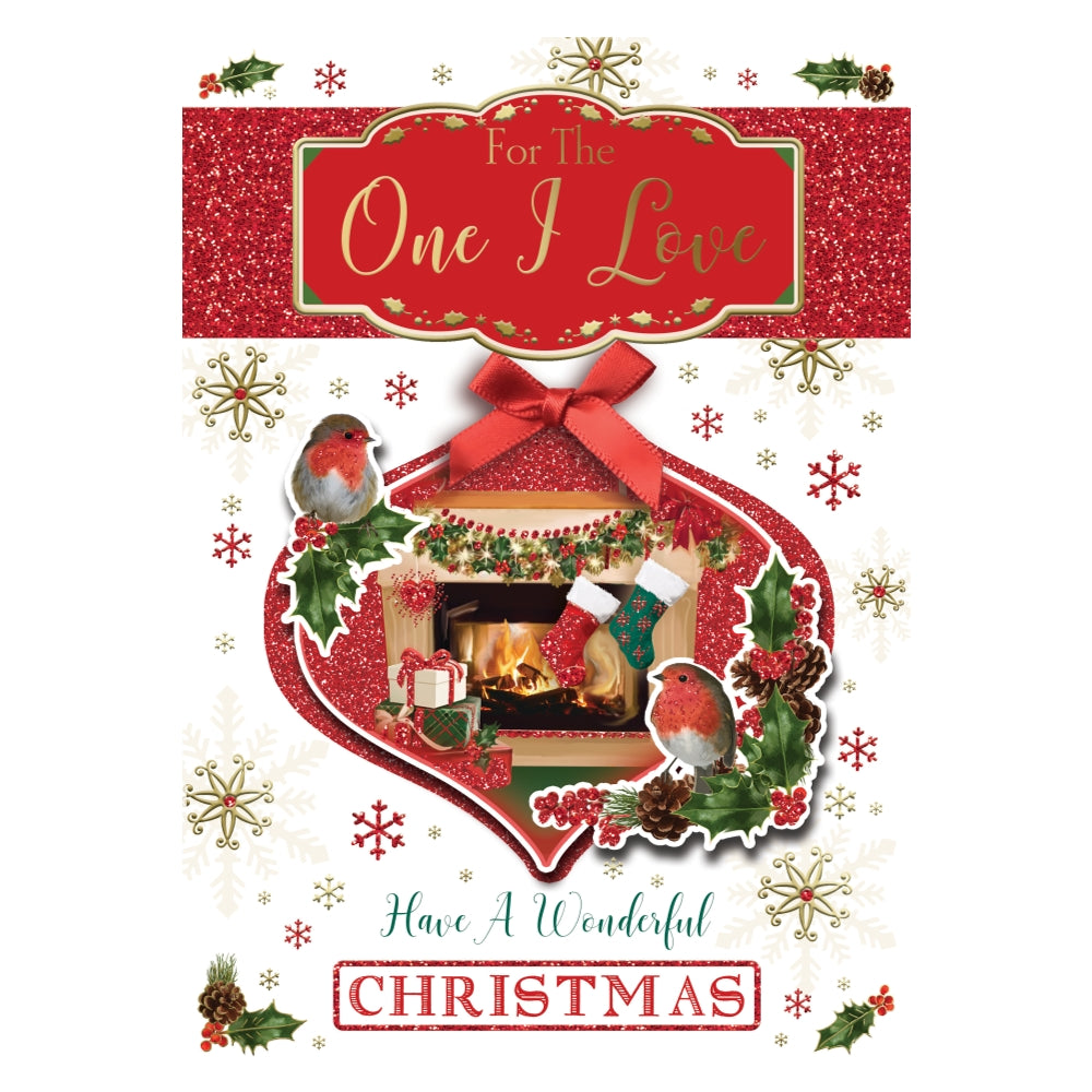 For The One I Love Beautiful Birds Photo Frame Design Christmas Card