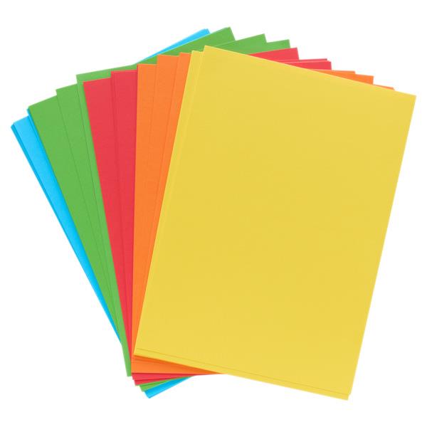 Pack of 50 Sheets A4 Assorted Rainbow Colour 160gsm Card by Premier Activity 