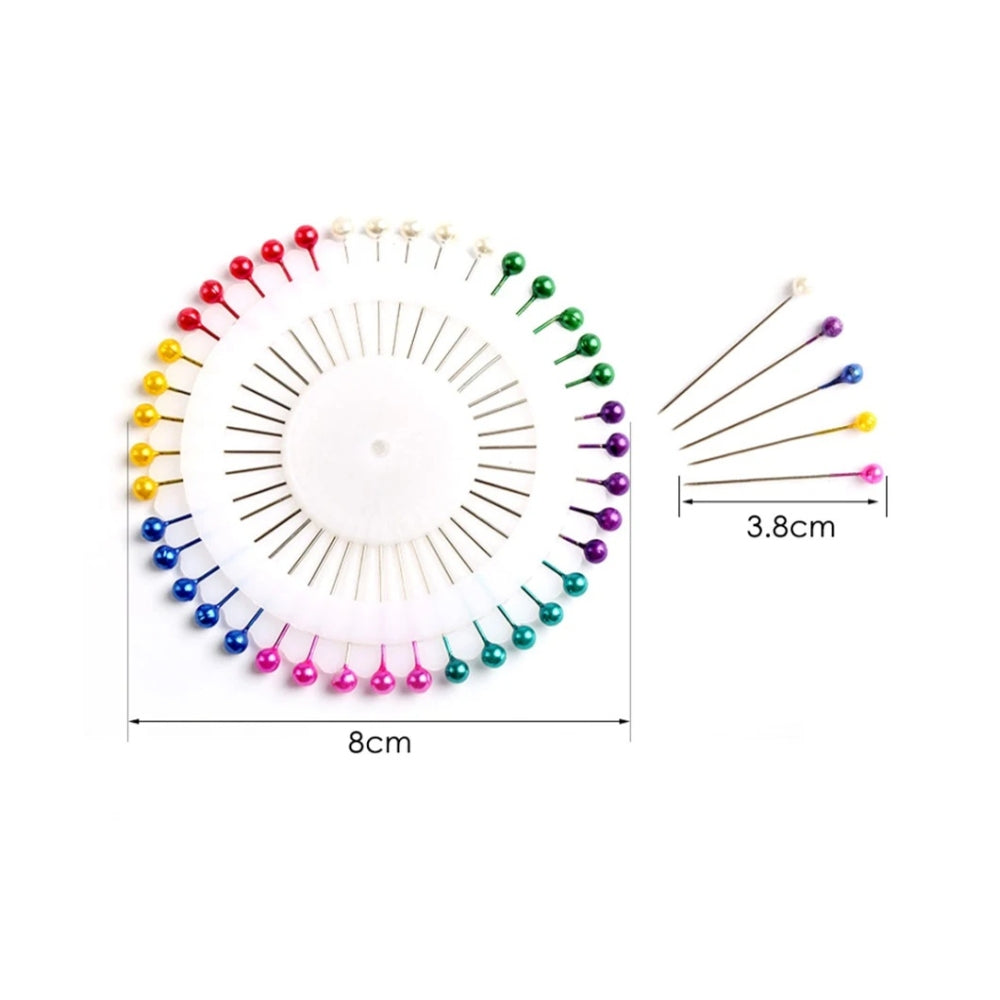 Pack of 80 Assorted Colour Dress Pins 38mm - Sewing