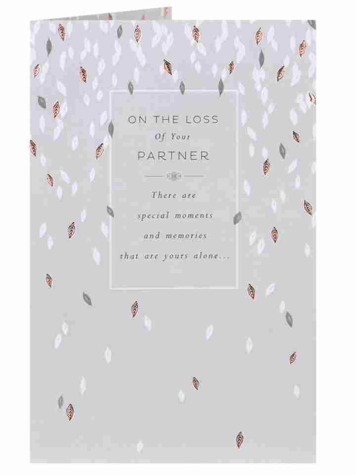 Falling Leaves On The Loss Of Your Partner Sympathy Thinking of you' Card