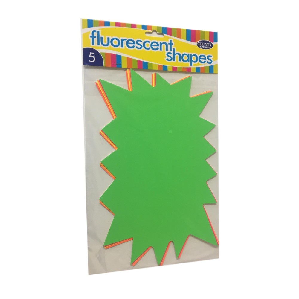 Pack of 30 Fluorescent Flashes Shapes 185x295mm