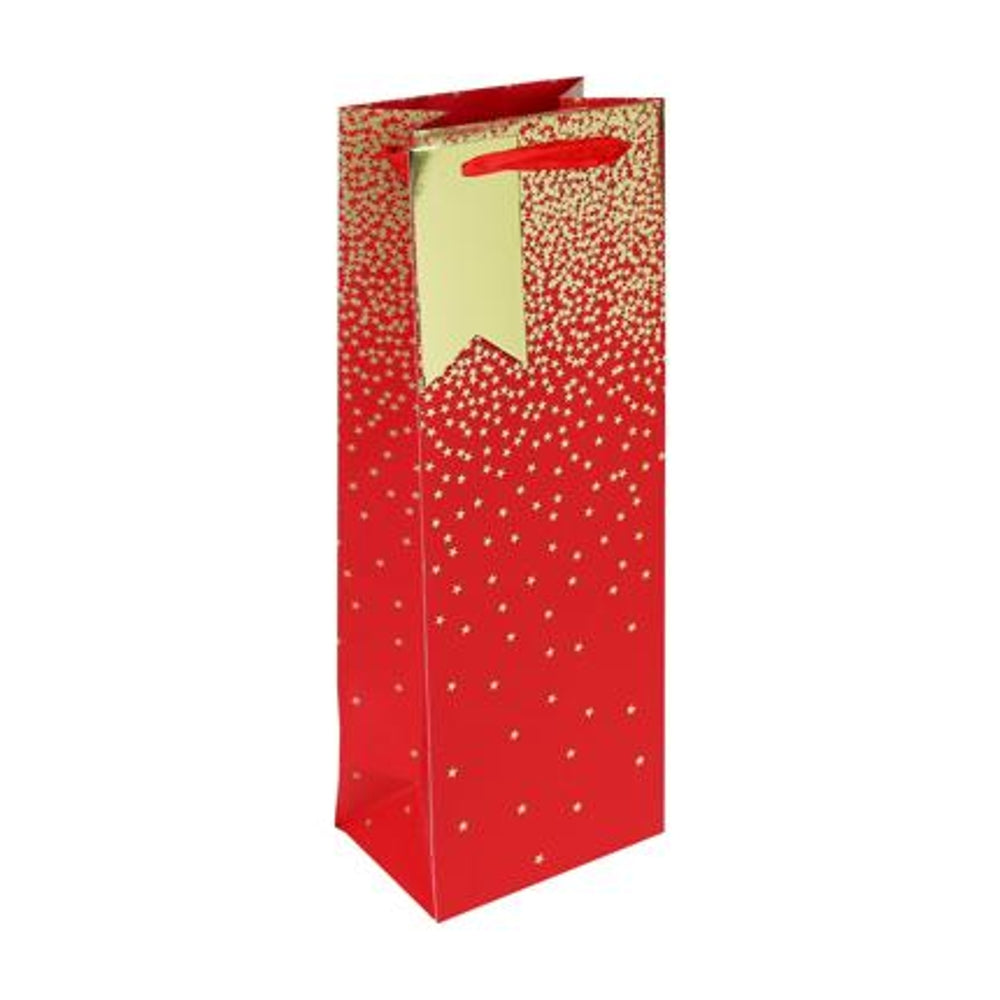 Red Ombre Christmas Bottle Gift Bag