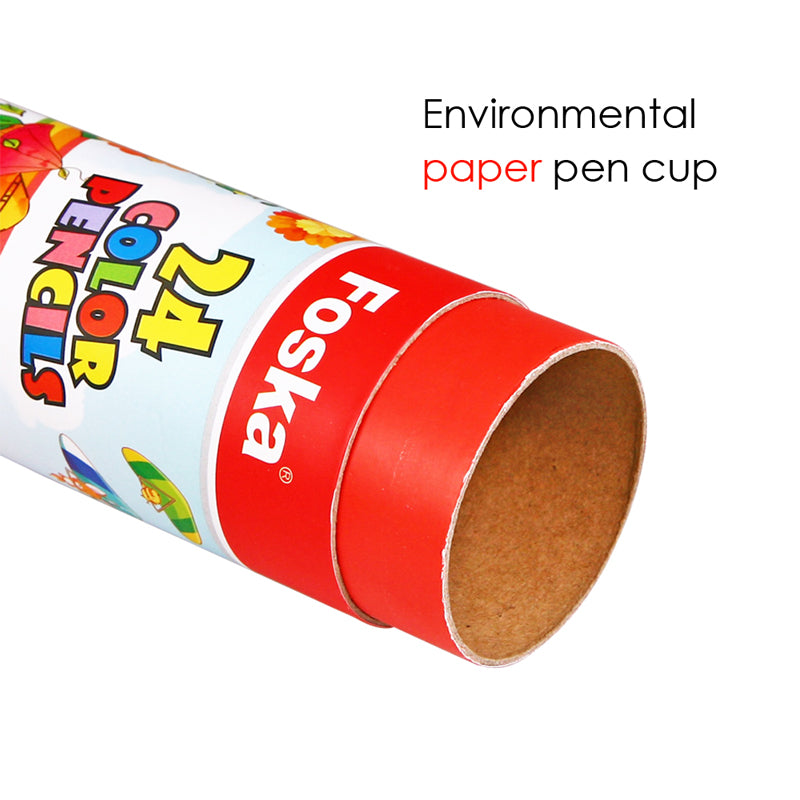 Pack of 24 Tube Packing Wooden Colour Pencils