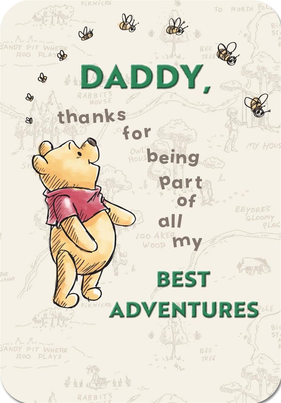 Disney Winnie The Pooh Best Adventures Daddy Father's Day Card