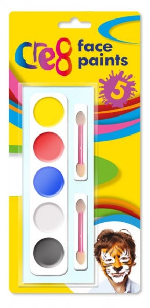 5 Assorted Colours Face Paints