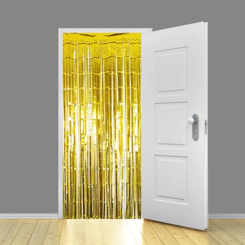 Gold Metallic Shimmer Curtain - 91cm x 240cm Single