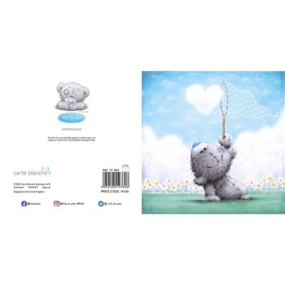 Bear Catching Heart Cloud Birthday Card