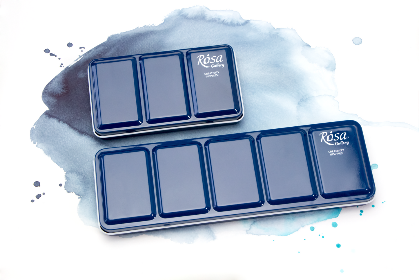 Indigo Blue Empty Box of 12 Watercolor Pans by Rosa Gallery