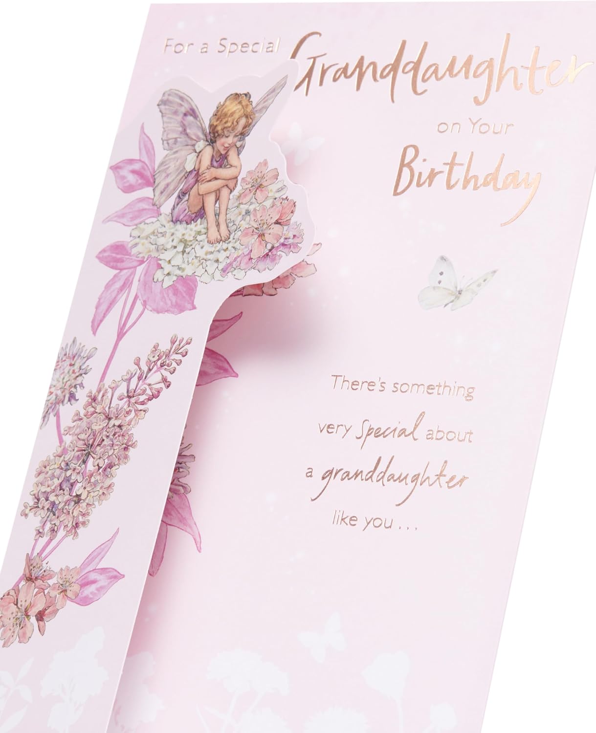 Flowers Fairies Design Granddaughter Birthday Card 