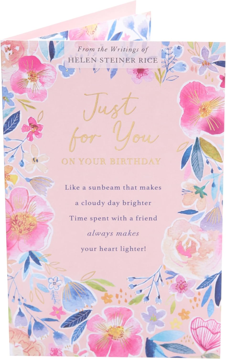 Bright Pink Floral Design Birthday Card