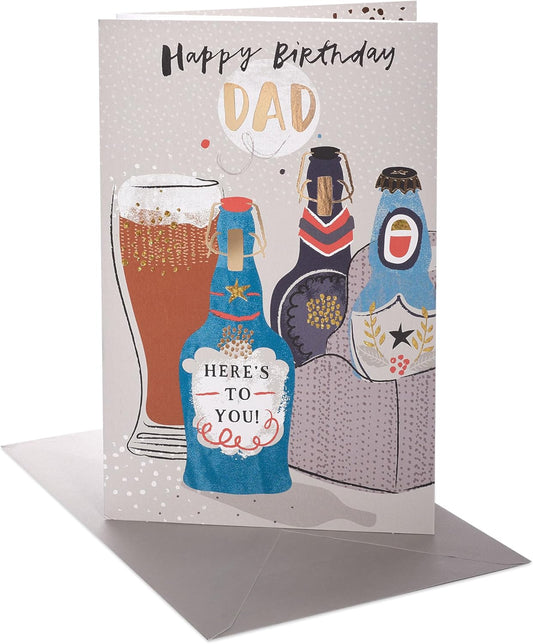 Beer Bottles Design Dad Birthday Card