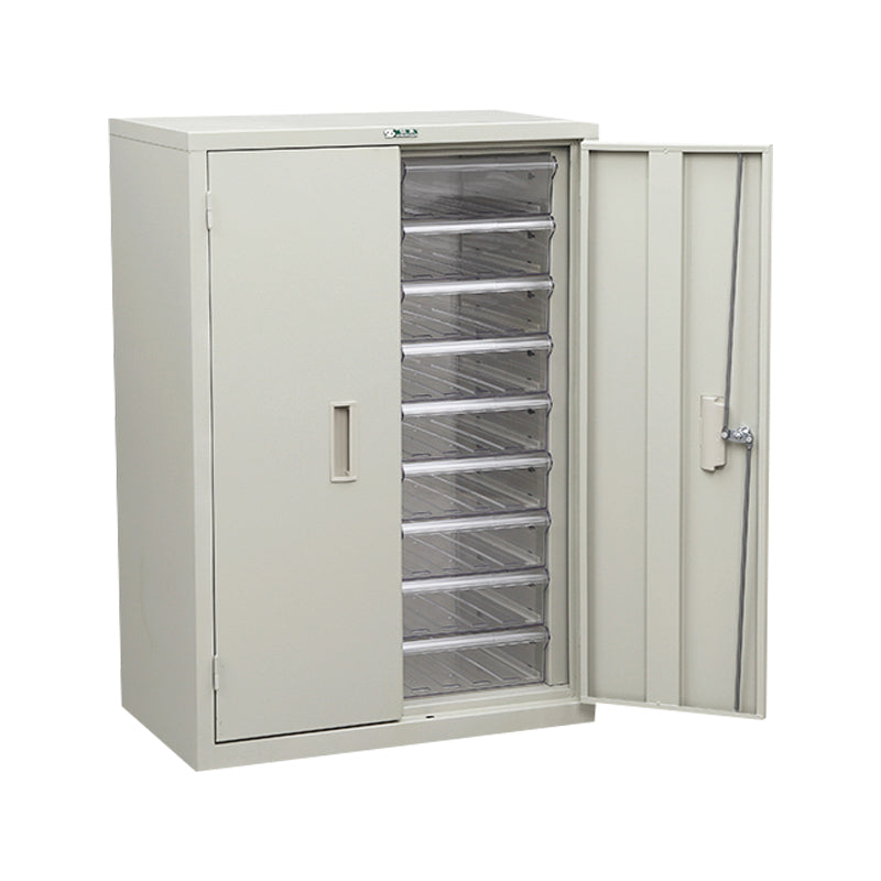 18 Clear Box Drawers Metal Cabinet with Door