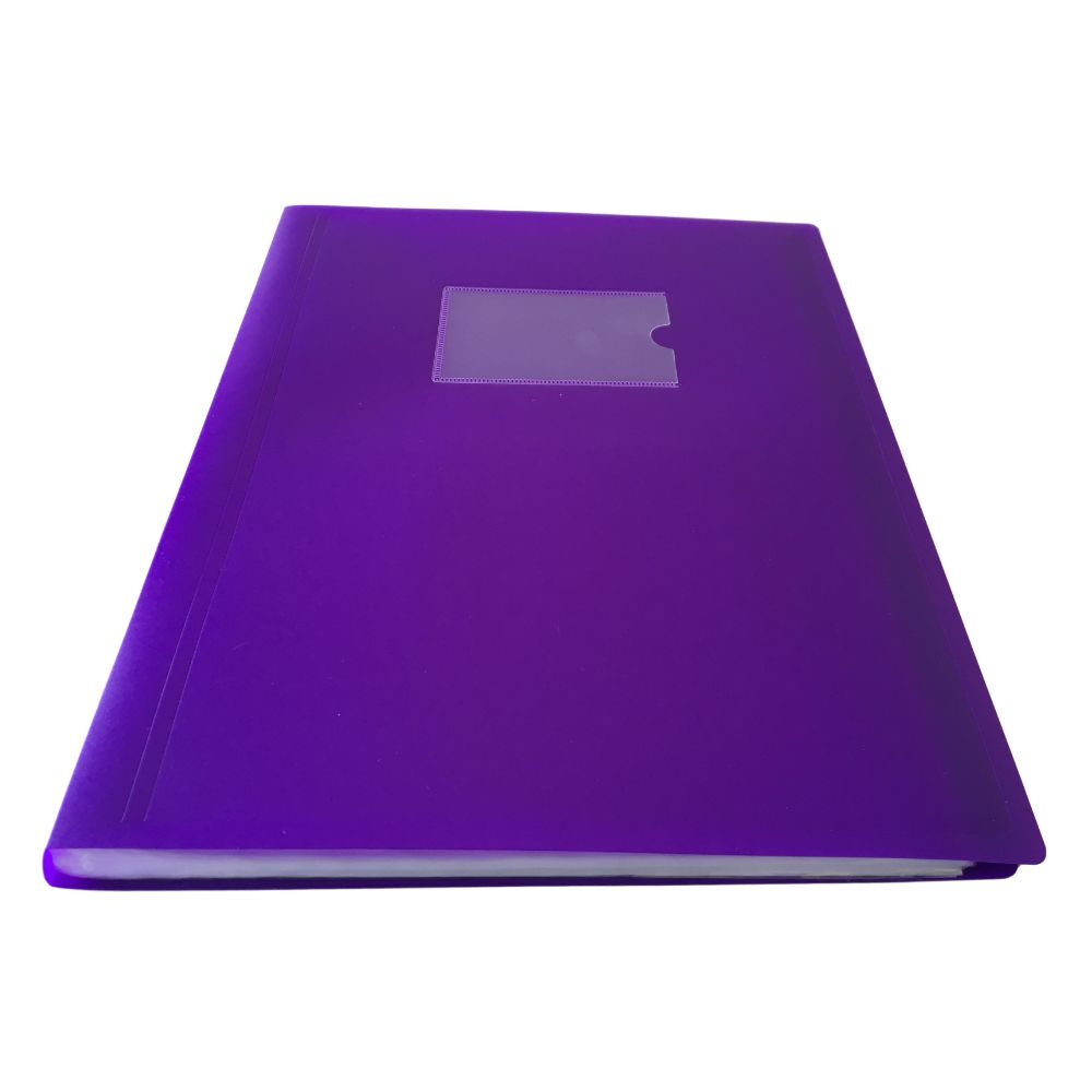 A4 Purple Flexible Cover 20 Pocket Display Book