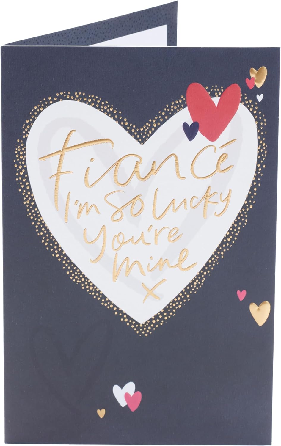 Large Heart Design Fiancé Valentine's Day Card