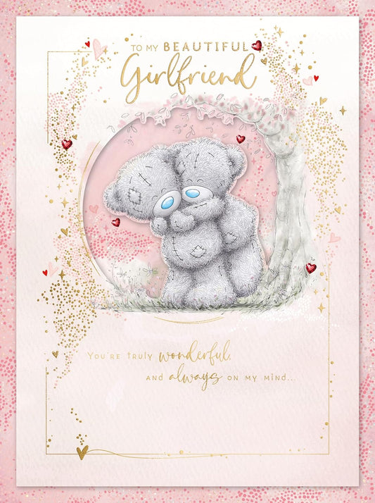 Bears Hugging Under Tree Girlfriend Boxed Valentine's Day Card