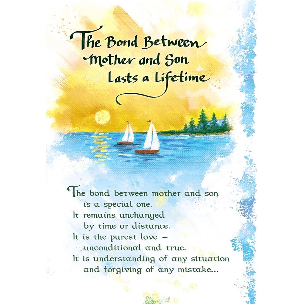 The Bond Mother And Son Lifetime.. Sentimental Verses Keepsake Greeting Card