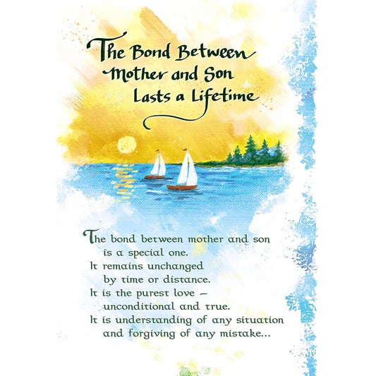 The Bond Mother And Son Lifetime.. Sentimental Verses Keepsake Greeting Card