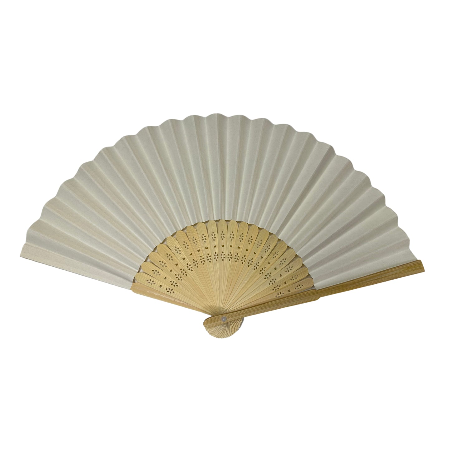 Pack of 500 Rice White Paper Foldable Hand Held Bamboo Wooden Fans by Parev