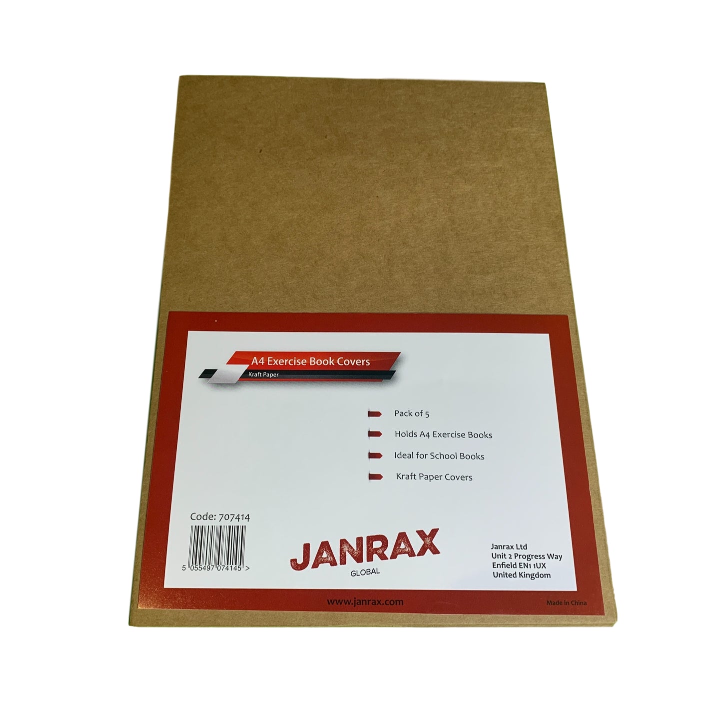 Pack of 5 A4 Kraft Paper Exercise Book Covers by Janrax