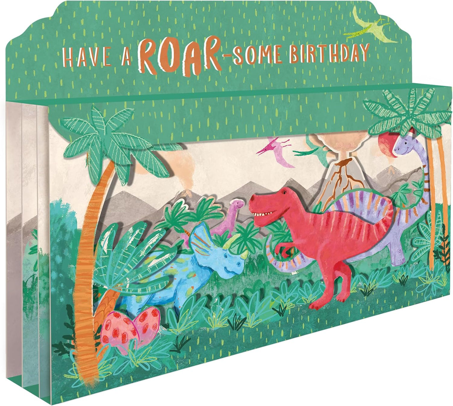 Spectacular 3D Roar-Some Dinosaur T-Rex Birthday Card