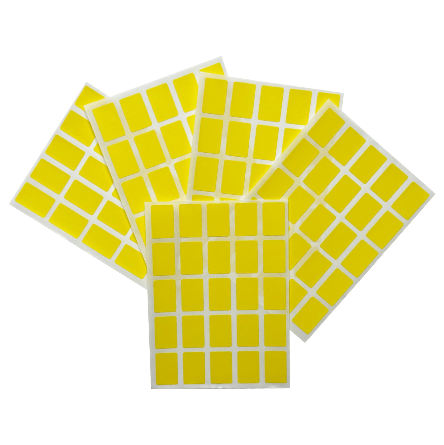 Pack of 625 Yellow 12x18mm Rectangular Labels - Adhesive Stickers