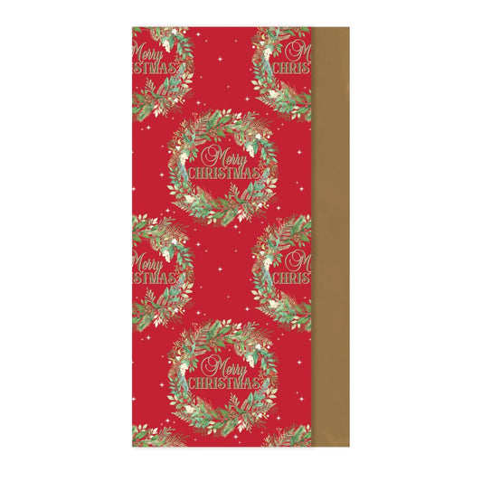 Pack of 8 Merry Christmas Wreath Tissue Gift Papers