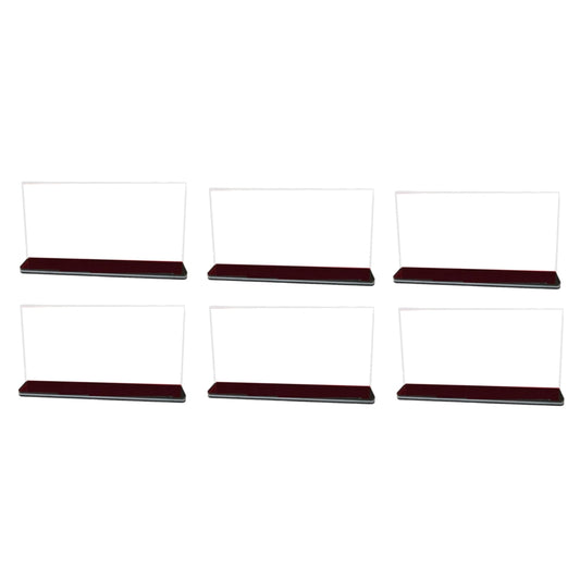 Pack of 6 Horizontal Design Acrylic Sign Holder 20 x 10cm