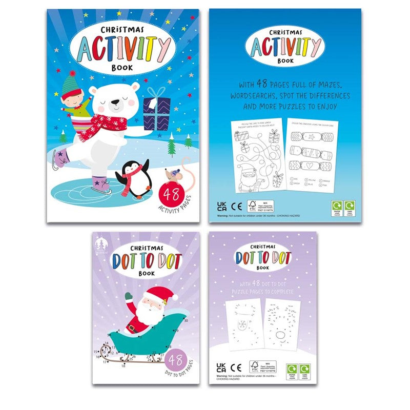 Pack of 3 Assorted sizes Christmas Activity Books