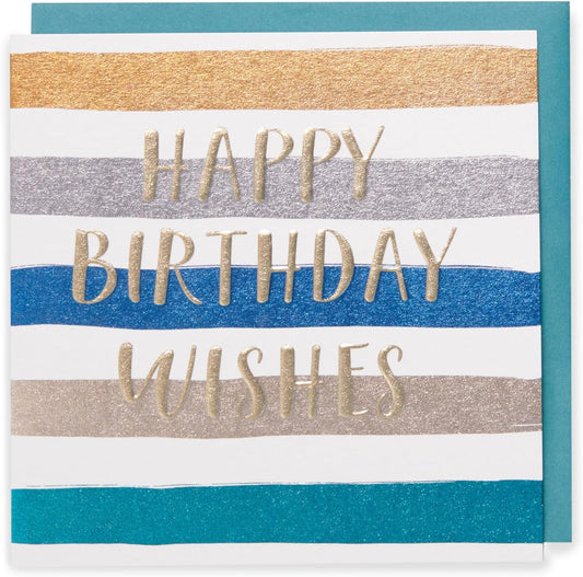 Metallic Stripes Men's Birthday Card