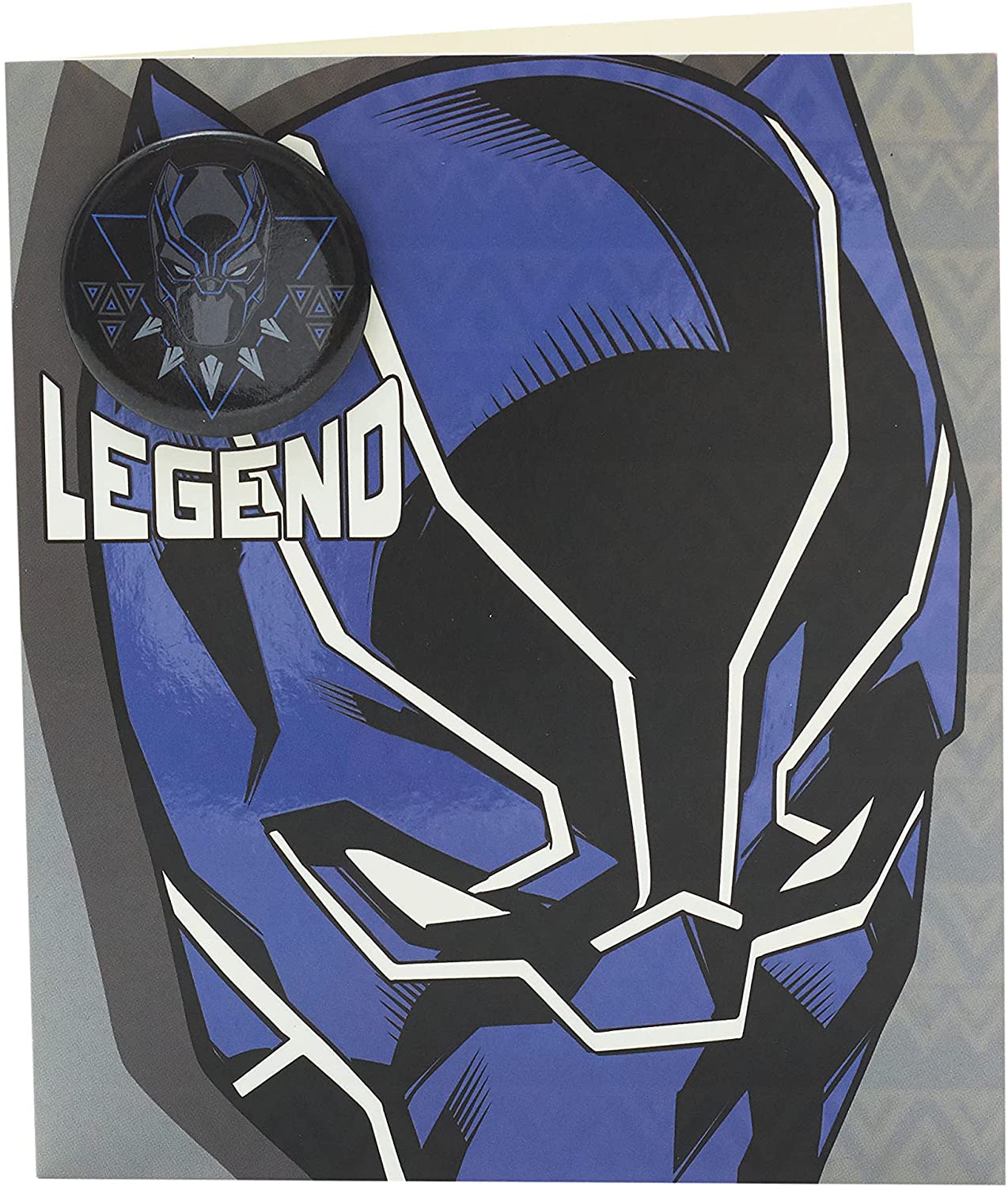 Disney Avengers Panther Blank Boys Birthday Card with Badge