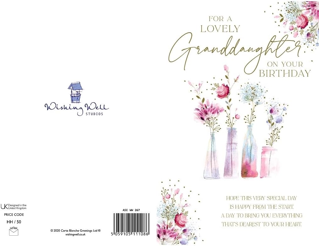 Flowers In Vases Granddaughter Birthday Card