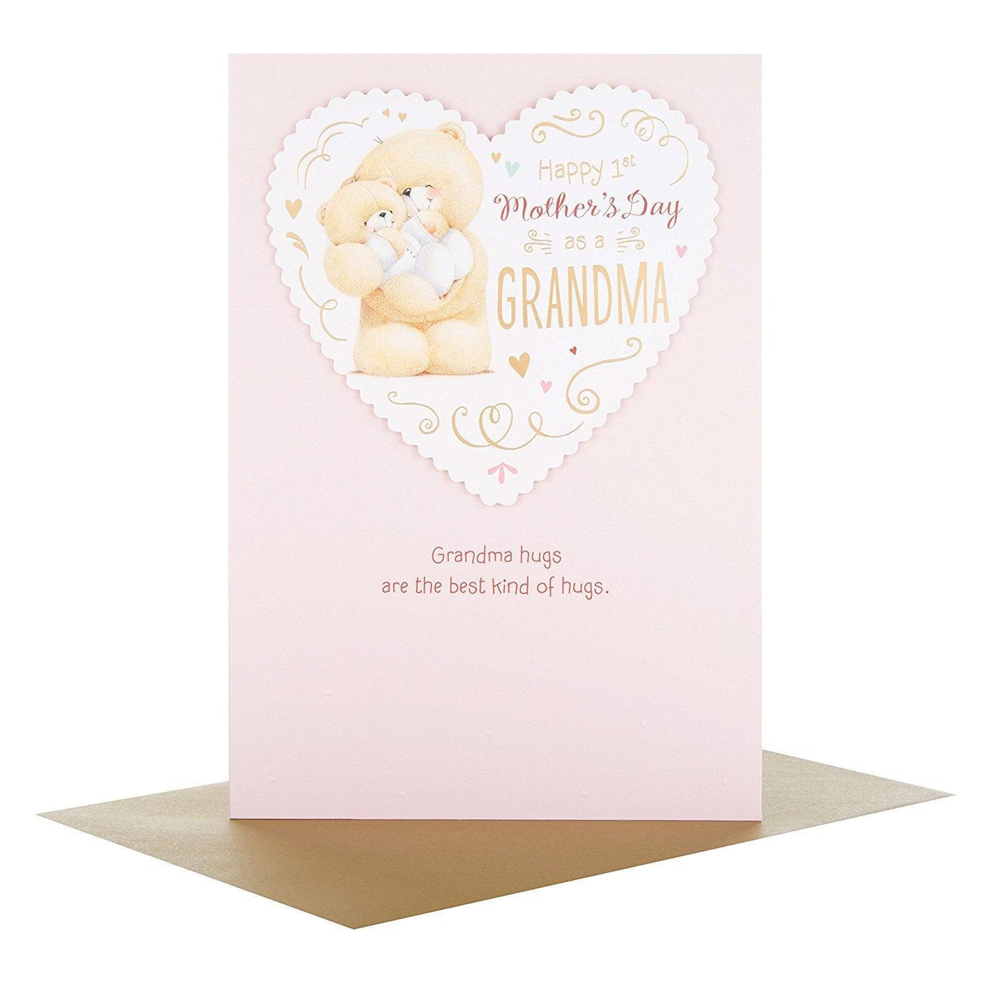 Happy 1st Mother's Day As A Grandma Adorable 3D Teddies Hugs Design Card