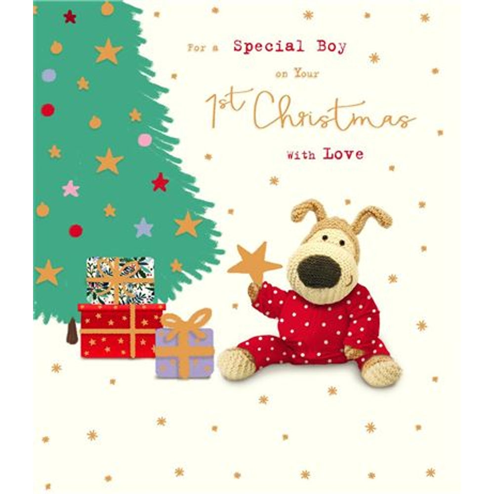 Boofle Cute Baby Boy's 1st Christmas Card