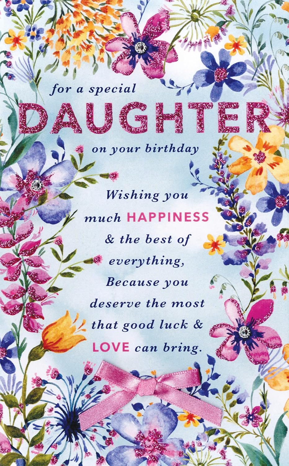 Special Daughter Embellished Poetic Birthday Card