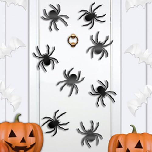 Pack of 8 Halloween Decorative Spiders