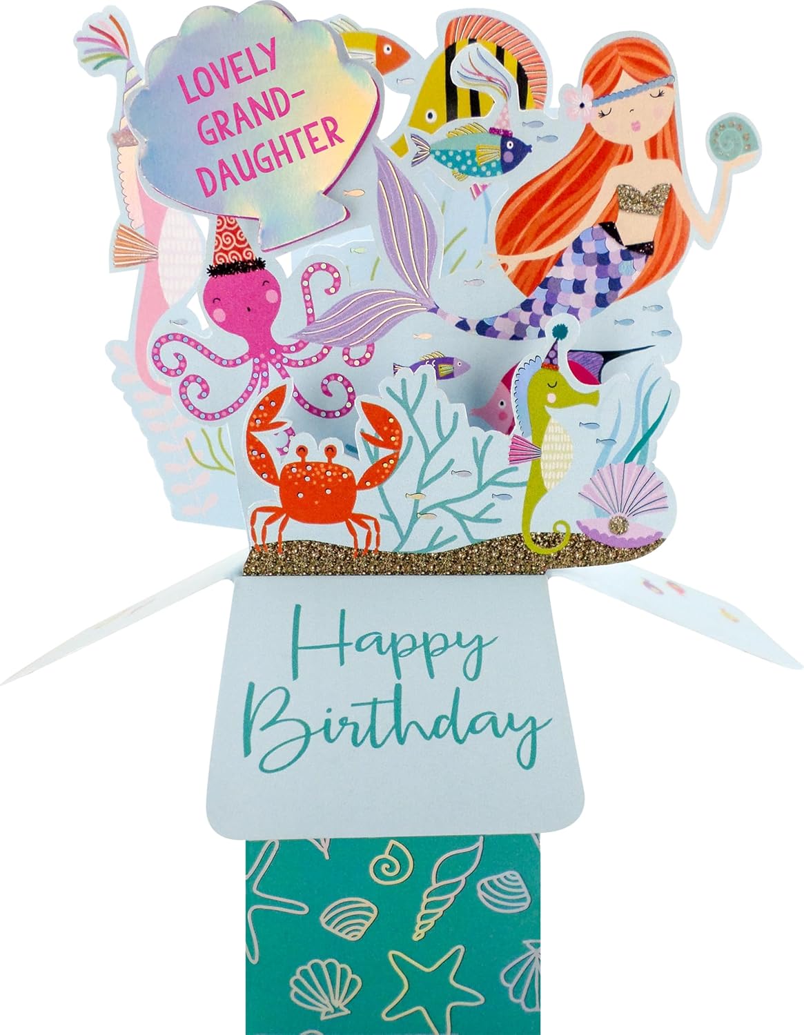 Mer-Mazing Granddaughter Pop Up Birthday Bash! Card