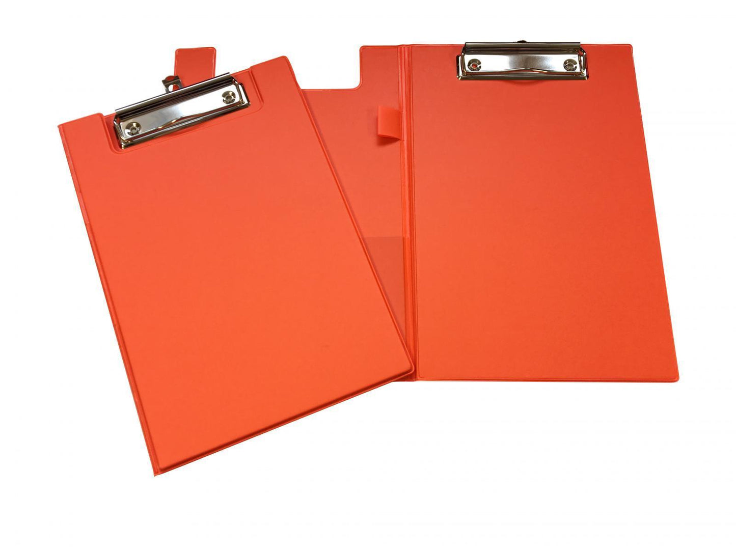 A5 Neon Orange Foldover Clipboard with Pen Holder