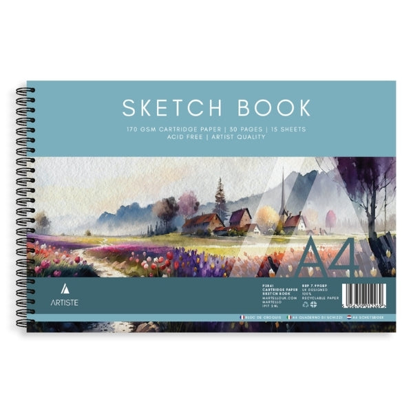 Single A4 Portrait OR Landscape Spiral Bound Artist Sketch Book