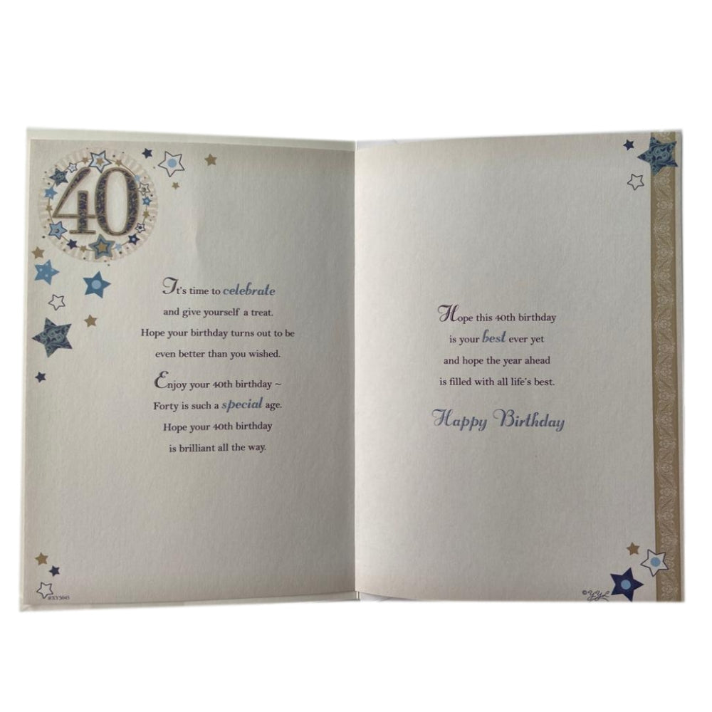 For Him Soft Whispers 40th Birthday Card 