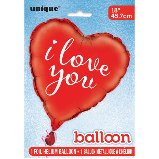 I Love You Red Heart Foil Balloon 18"