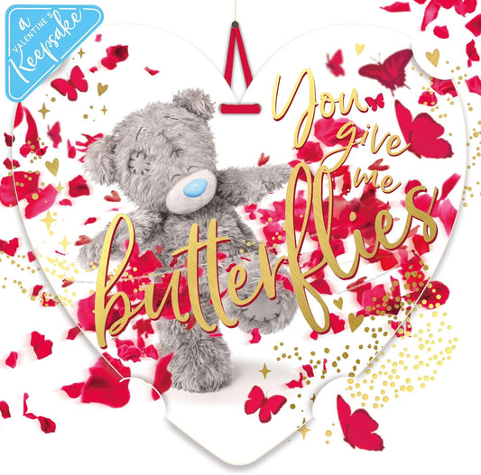 Bear And Butterflies Open Valentine's Day Card