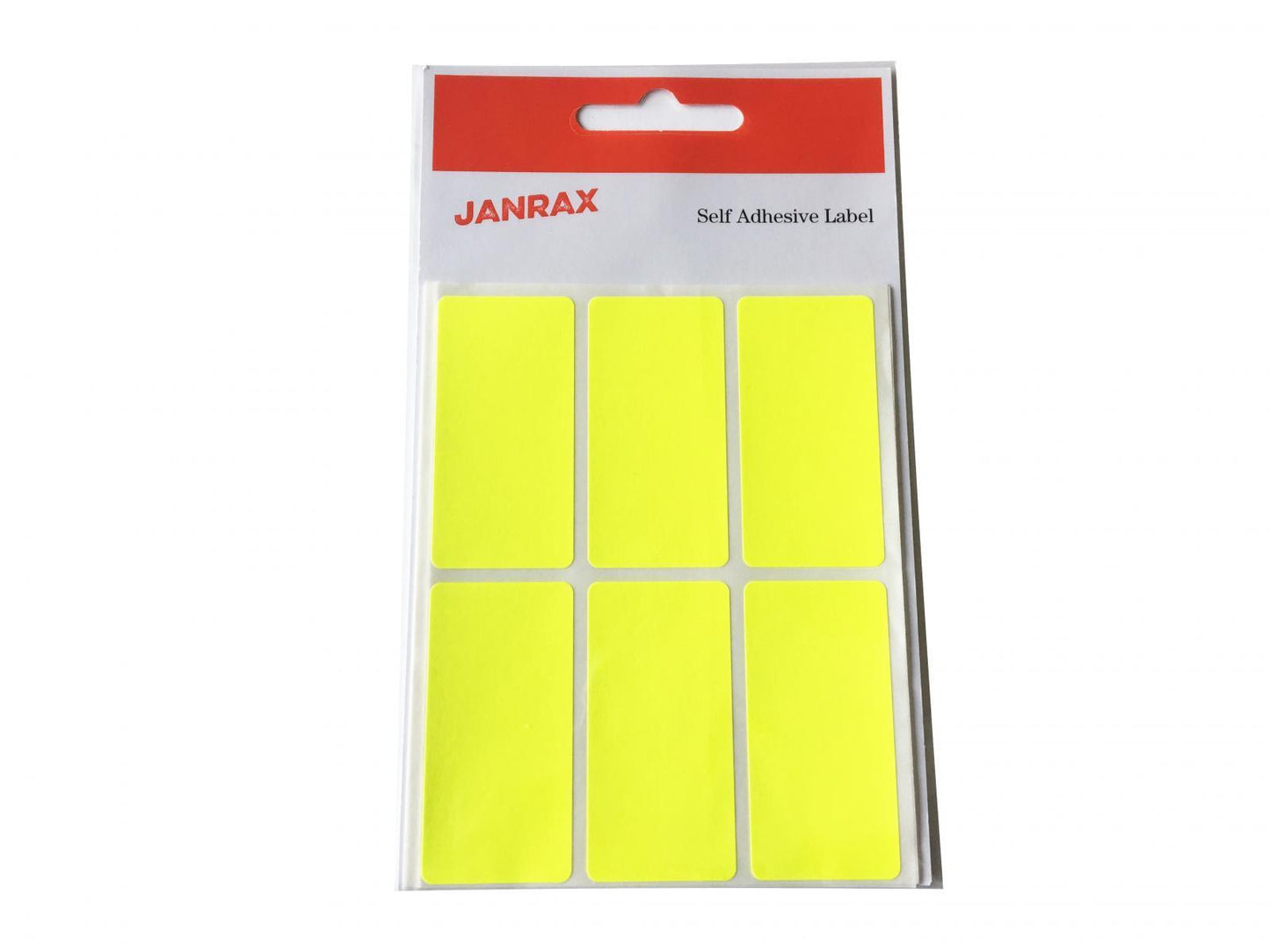 Pack of 120 Fluorescent Yellow 25x50mm Rectangular Labels - Adhesive Stickers