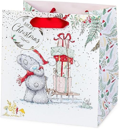 Bear With Sledge And Gifts Christmas Small Gift Bag 