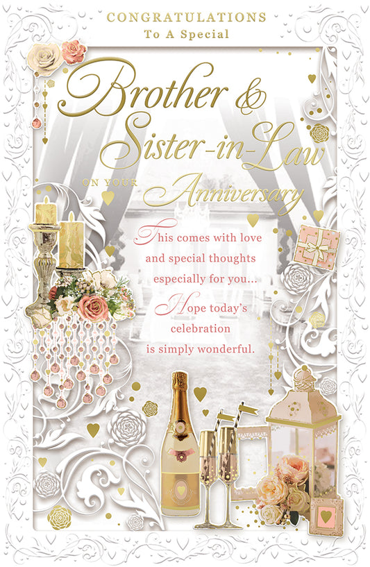 Congratulations To Brother & Sister In Law On Your Anniversary Open Opacity Card